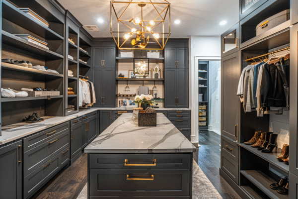 Contemporary Gray Matte Wardrobe with Floor-to-Ceiling Glass Doors - Image 3