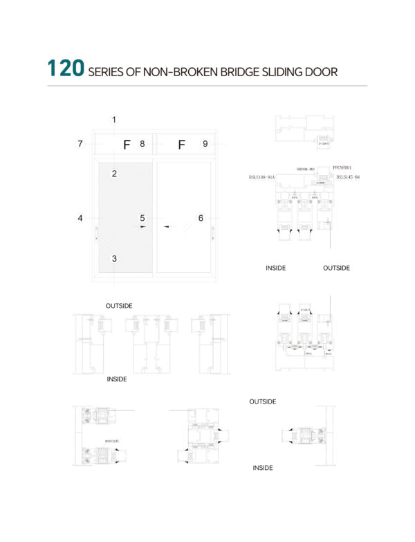 120 Non-thermal 3-track Sliding Door( with flyscreen) - Image 2