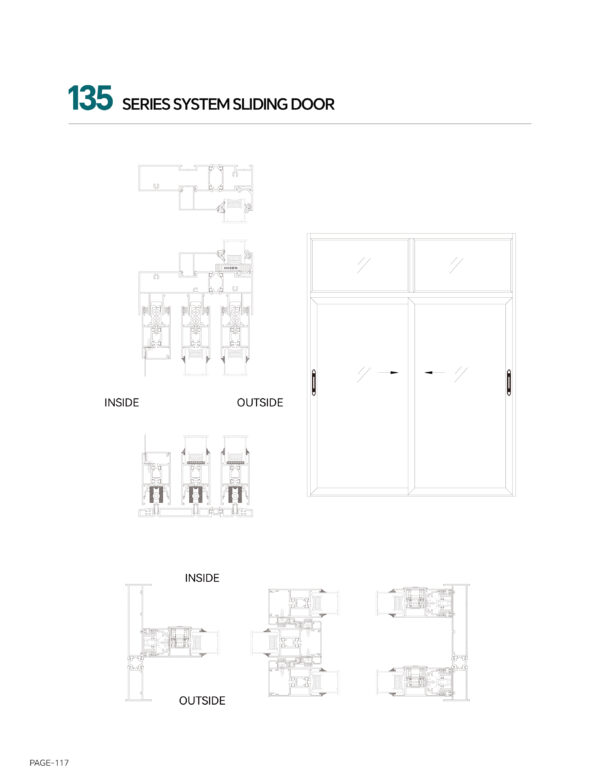 135 Thermal-break 3-track Sliding Door(with flyscreen) - Image 3