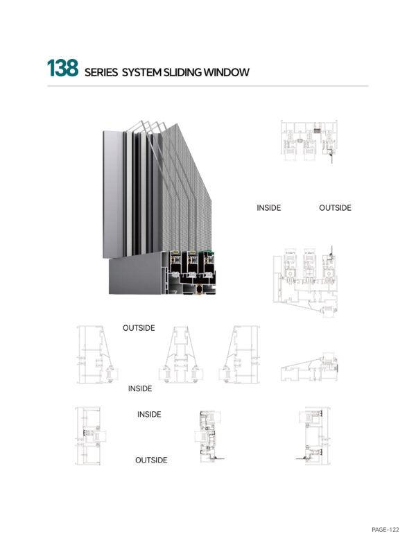 138 Thermal-break Slimframe 3-track Sliding Window(with flyscreen) - Image 3