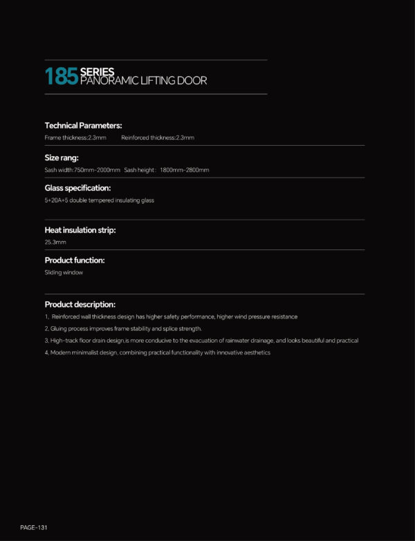 185 Thermal-break Panoramic 3-track Sliding Door (with flyscreen) - Image 5