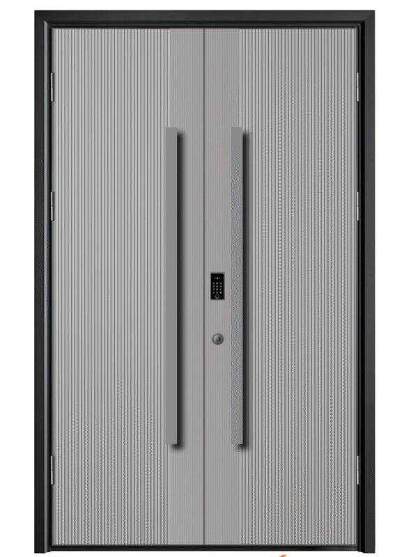 Aluminum System Armor Doors with Vertical Striped Texture (Single & Double Models)