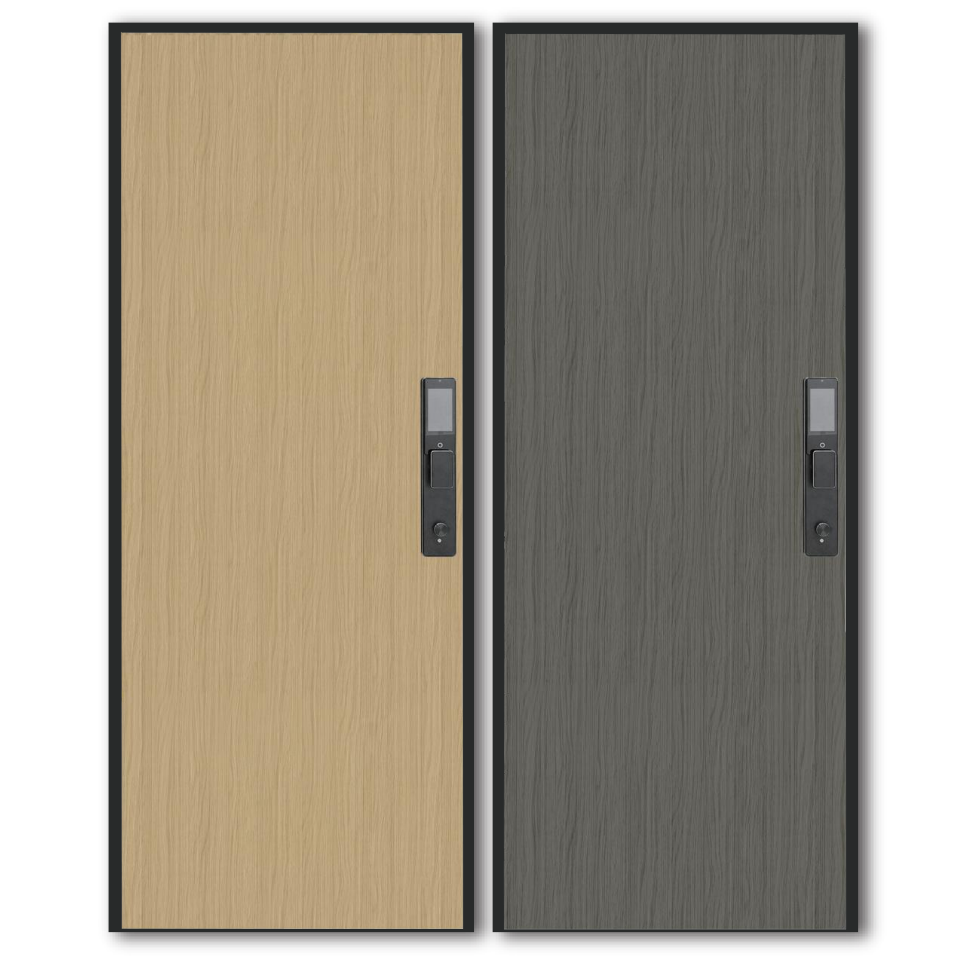 Aluminum System Armor Doors – Geometric/Vertical Striped & Wood - Grain Finished Styles (Single Models)