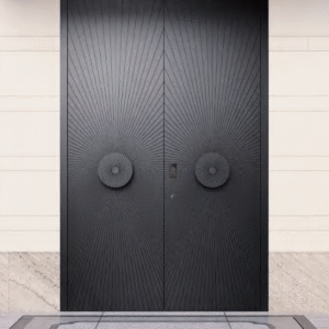 Art Deco Style Double Aluminum Thermal Armor Door