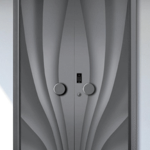 Vertical Striped & Fan - Shaped Curved Aluminum Thermal Armor Doors