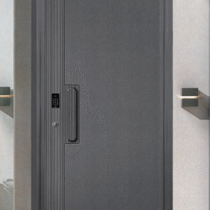 Saudi - Friendly Aluminum Armor Door: Vertical Texture + Smart Access Control
