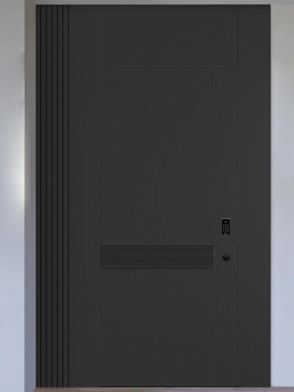 Arabic - Styled Aluminum Security Door: Blessed Design + Smart Lock for Saudi Homes