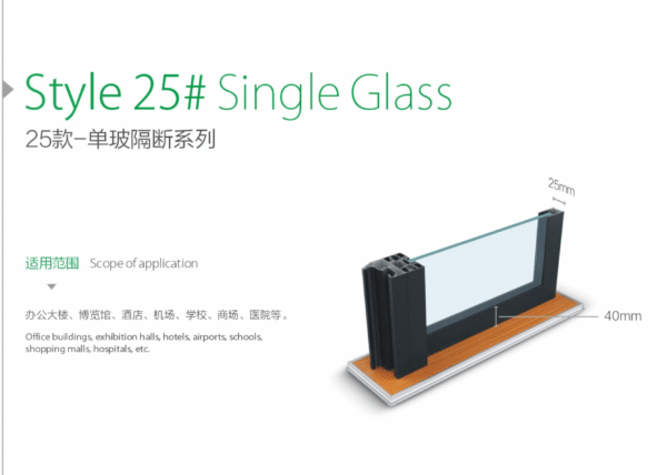 Arabian - Styled Aluminum Single Glass Partition: Transparent Design for Saudi Workspaces - Image 3