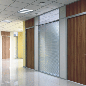 Majestic Double Glass Office Partition with Blinds – Ideal for KSA Corporate Privacy & Elegance