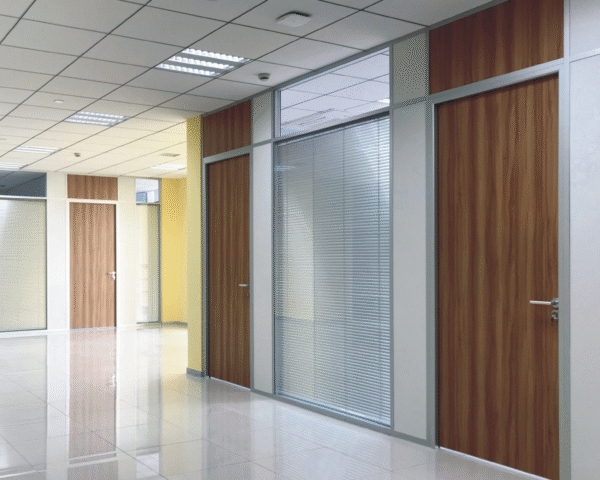 Majestic Double Glass Office Partition with Blinds – Ideal for KSA Corporate Privacy & Elegance
