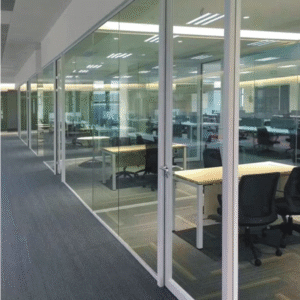 Arabian - Styled Aluminum Single Glass Partition: Transparent Design for Saudi Workspaces