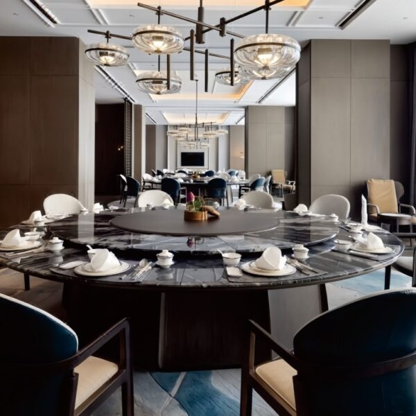 Hotel Sophisticated Dining & Lounge Furniture Suite (Round Dining Tables + Accent Chairs + Modular Sofas) – SASO-Approved for Saudi High-End Hospitality Projects - Image 3