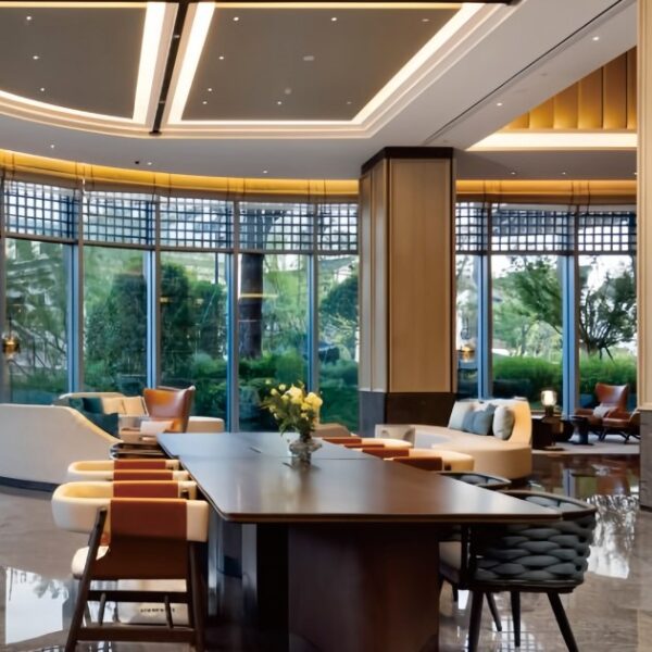 Hotel Sophisticated Dining & Lounge Furniture Suite (Round Dining Tables + Accent Chairs + Modular Sofas) – SASO-Approved for Saudi High-End Hospitality Projects - Image 5
