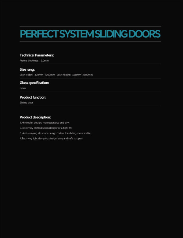 Perfect System Trackless Slimframe Sliding Door - Image 5