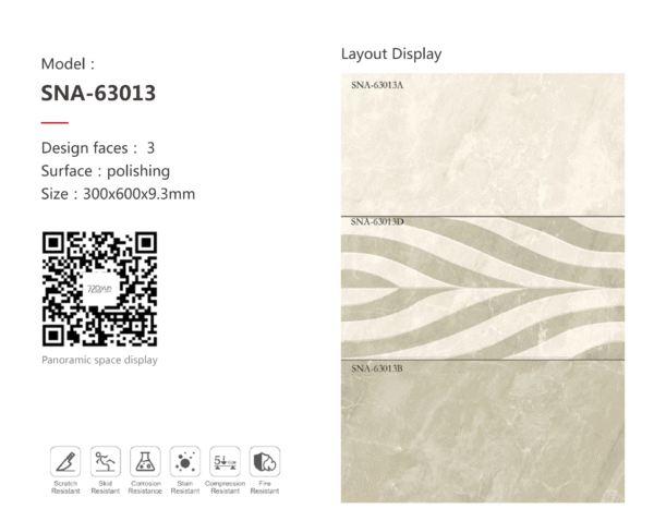 Sophisticated Brown Marble-Effect Tile: Glossy & Textured Combo for Hotel Lobby Floors - Image 2