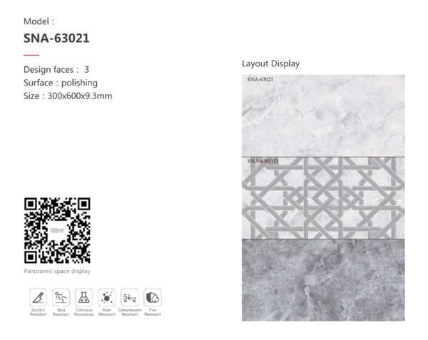 Elegant Beige Marble-Effect Tile: Anti-Slip & Stain-Resistant for Luxury Hotel Bathrooms - Image 2