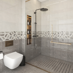 Sophisticated White Veined Marble-Effect Tile: Stain-Resistant & Polished for Apartment Kitchens