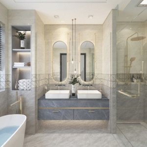 Opulent Cream Marble-Effect Tile: Smooth & Matte Blend for Saudi Hospitality Projects