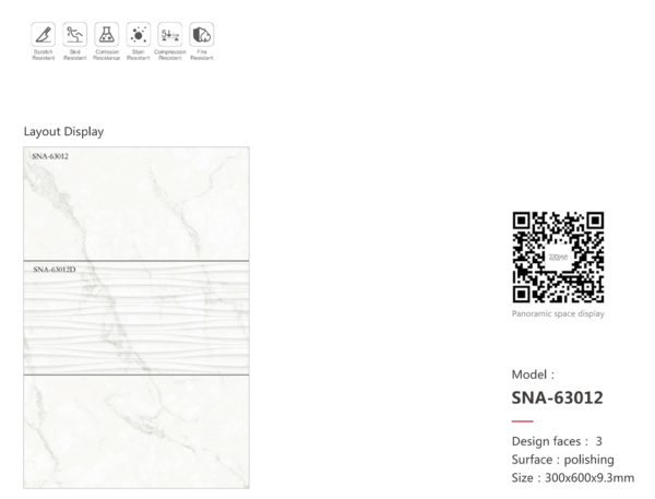 Modern Grey Marble-Effect Tile: Scratch-Resistant & Easy-Clean for Residential Bathrooms - Image 2