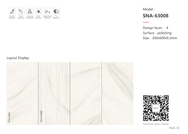 Classic Grey Marble-Effect Tile: Water-Resistant & Durable for Commercial Bath Fit-outs - Image 4