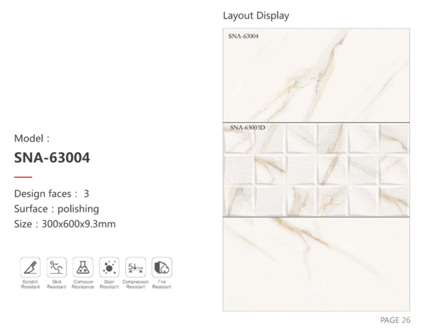 Sleek White Marble-Effect Tile: Anti-Slip & Stain-Resistant for Modern Kitchens - Image 2