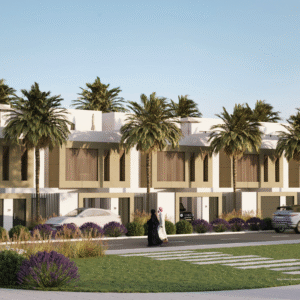 Majestic warm beige and white exterior wall paint with modern aesthetics for ksa residential communities