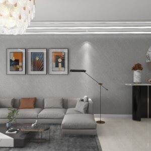 Artistic Textured Wall Paint: Sophisticated Gray Finish + Luxe Decor for KSA Residences
