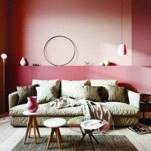 Arabic - Styled Interior Wall Artistic Paint: Gradient Pink Finish + Vibrant Ambiance for Saudi Homes