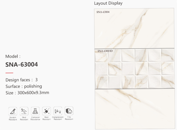 White Tile with Gold Veins: Sleek Polished Surface for Modern Bathroom Flooring - Image 3