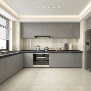 Modern Grey Marble-Effect Tile: Scratch-Resistant & Easy-Clean for Residential Bathrooms