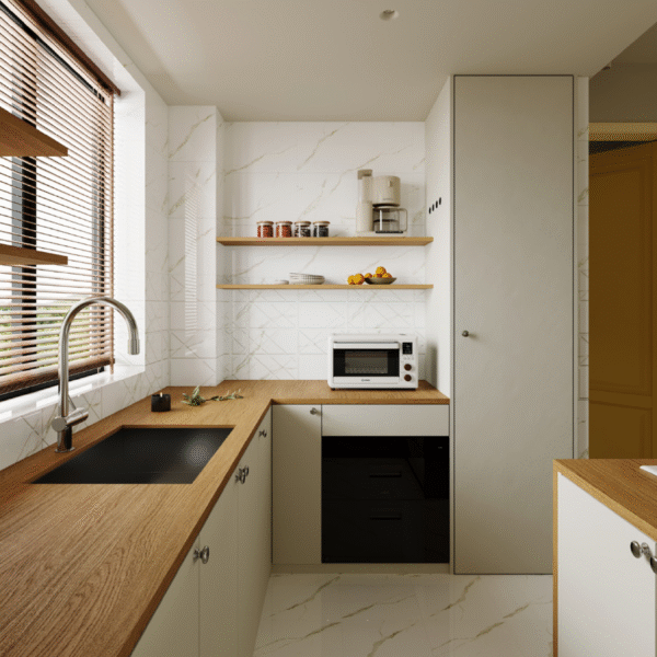 Sleek White Marble-Effect Tile: Polished & Scratch-Resistant for Modern Kitchen Backsplashes - Image 3