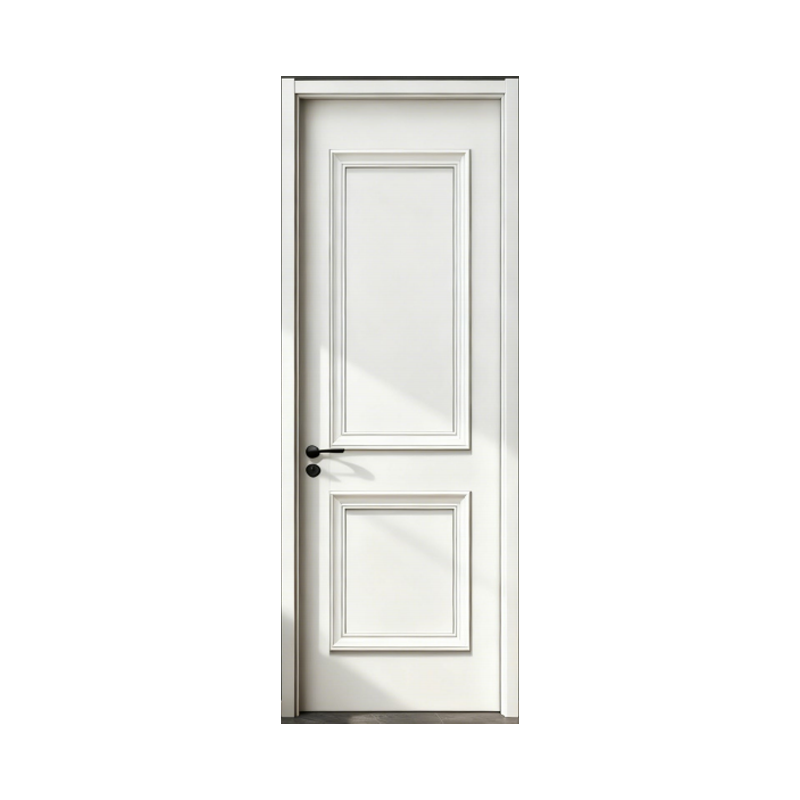 Light Wood Grain 2 Panel Interior Door Minimalist Design, Moisture Resistant Home Door (1)