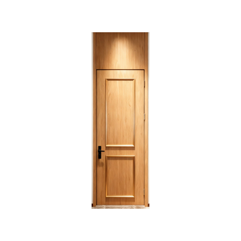 Light Wood Grain 2 Panel Interior Door Minimalist Design, Moisture Resistant Home Door (2)