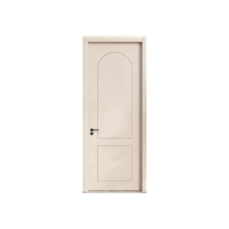 Modern 2 Panel Wpc Interior Door Beige Arch Design, Waterproof & Termite Resistant (1)
