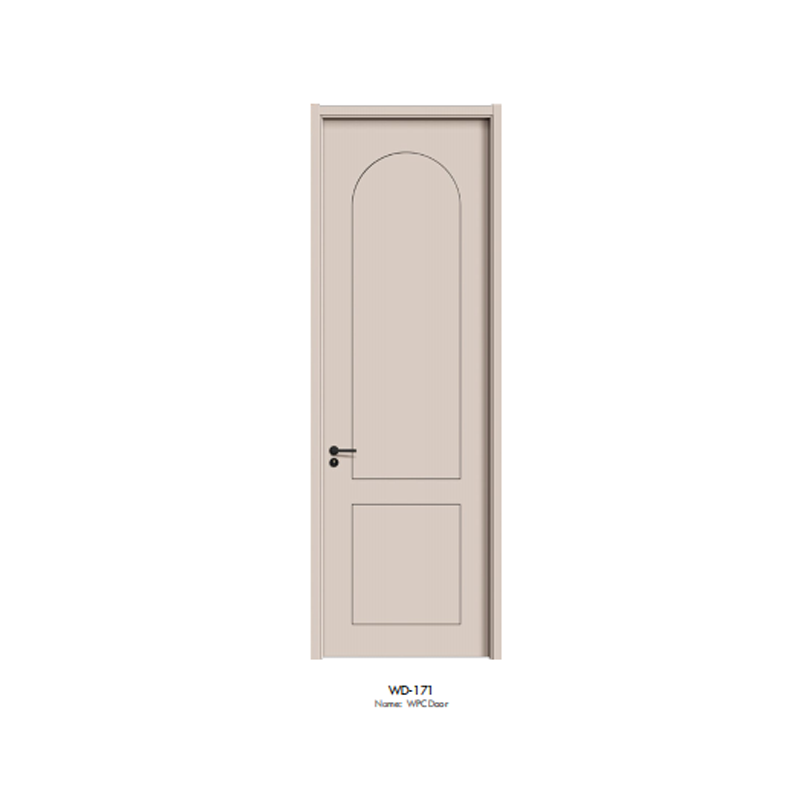 Modern 2 Panel Wpc Interior Door Beige Arch Design, Waterproof & Termite Resistant (2)