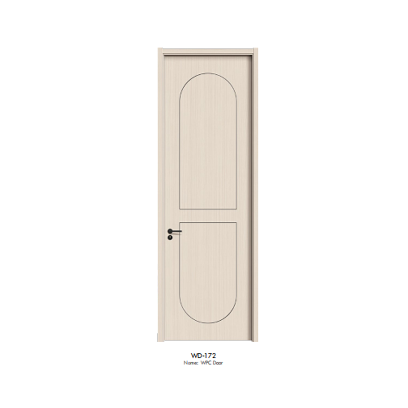 Modern 2 Panel Wpc Interior Door Beige Arch Design, Waterproof & Termite Resistant (3)