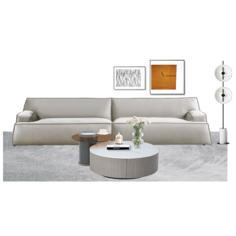 Beige Gray Light Tone Modern Home Furniture Suite Sofa Beds Dining Table (2)