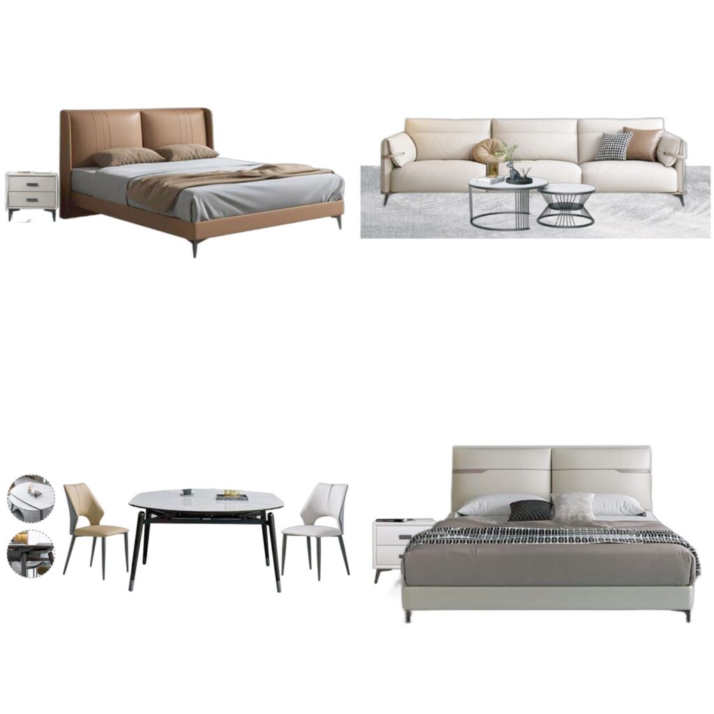 Brown Beige Gray Modern Home Furniture Suite Sofa Beds Dining Table (1)