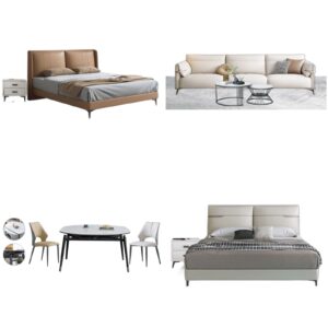 Brown Beige Gray Modern Home Furniture Suite Sofa Beds Dining Table (1)