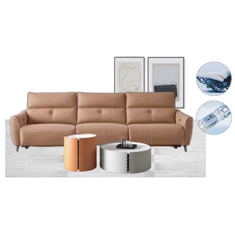 Caramel Beige Gray Modern Luxury Home Furniture Suite Sofa Beds Functional Dining Set (1)