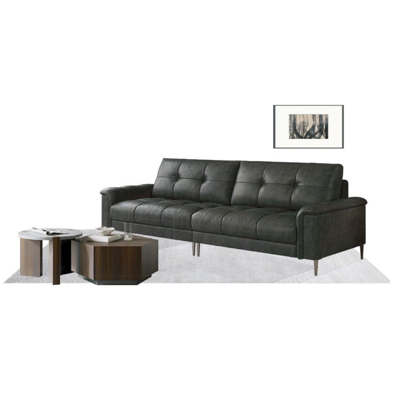 Dark Gray Black Wood Tone Home Furniture Suite Tufted Sofa Beds Dining Chairs (1)