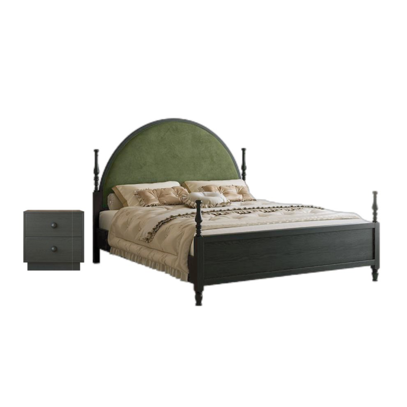 Dark Gray Black Wood Tone Home Furniture Suite Tufted Sofa Beds Dining Chairs (3)