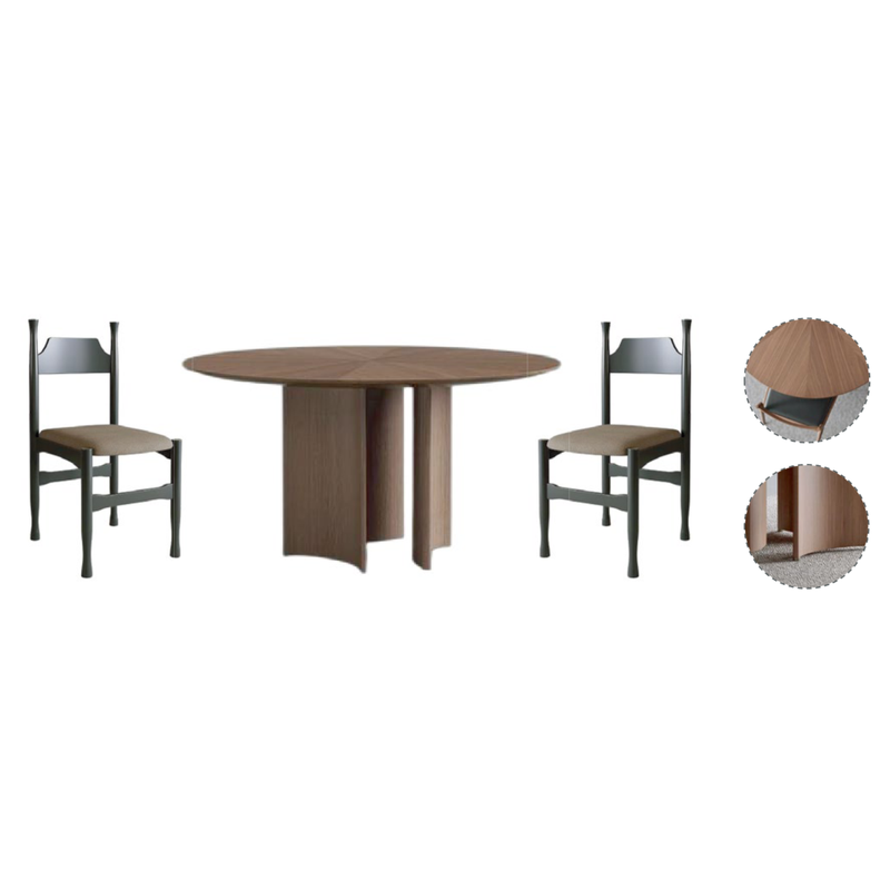 Dark Gray Black Wood Tone Home Furniture Suite Tufted Sofa Beds Dining Chairs (4)