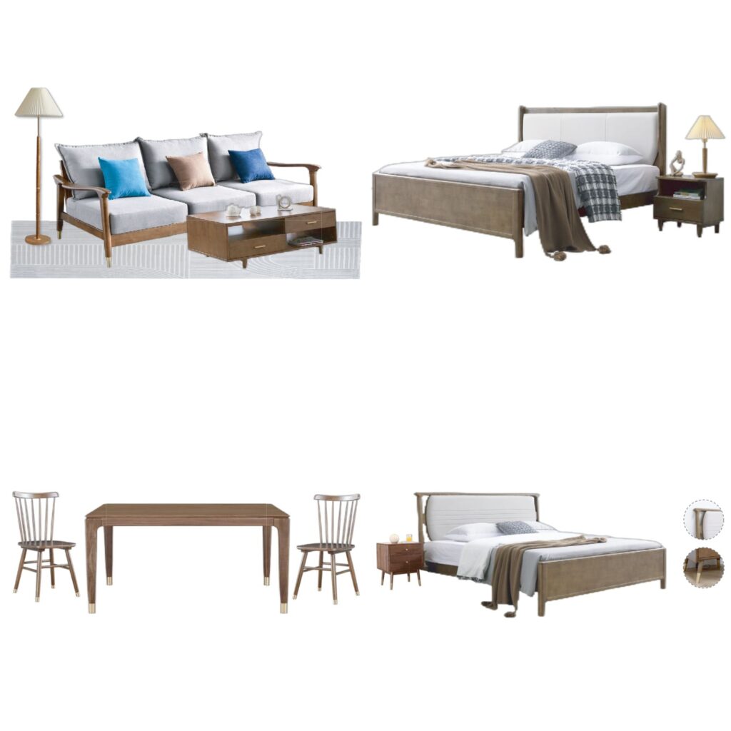 Dark Wood Gray Blue Brown Modern Luxury Home Furniture Suite Sofa Beds Dining Table (1)