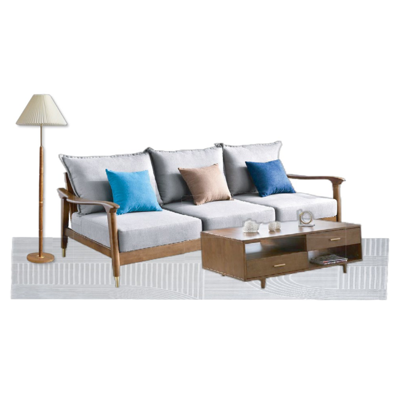 Dark Wood Gray Blue Brown Modern Luxury Home Furniture Suite Sofa Beds Dining Table (1)