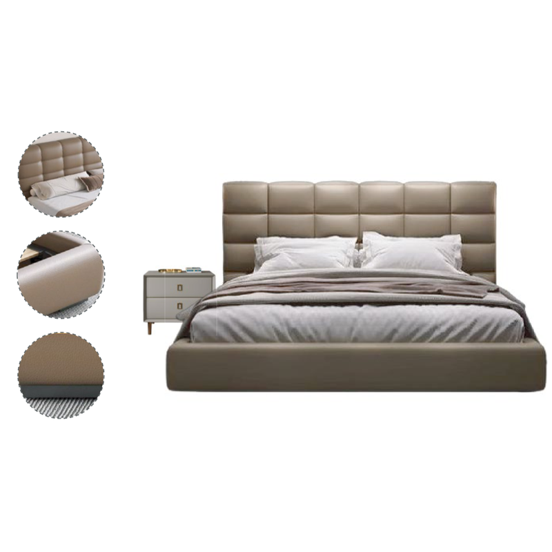 Gray Beige Modern Luxury Home Furniture Suite Tufted Sofa Beds Marble Dining Table (2)