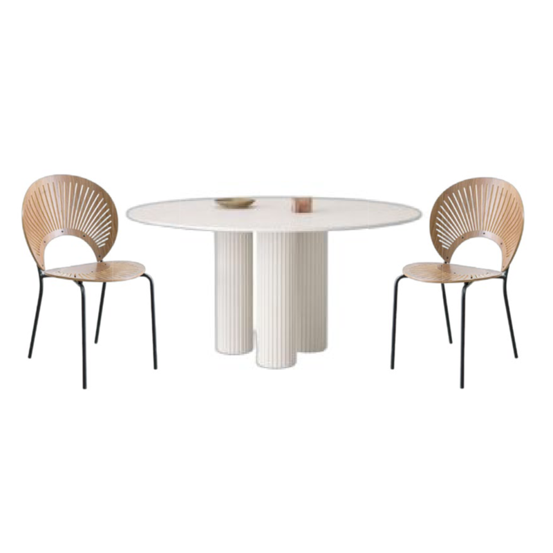 Ivory Beige Wood Tone Modern Home Furniture Suite Modular Sofa Beds Dining Chairs (3)