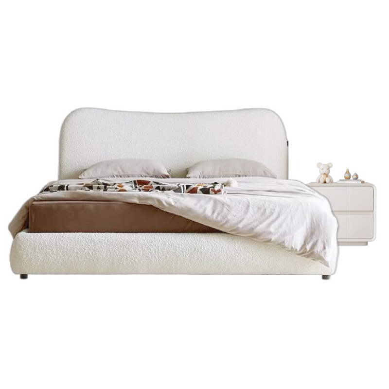 Ivory Beige Wood Tone Modern Home Furniture Suite Modular Sofa Beds Dining Chairs (4)