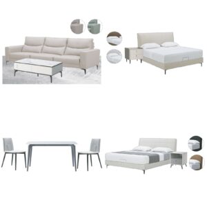 Light Beige White Gray Modern Luxury Home Furniture Suite Sofa Beds Dining Table (1)