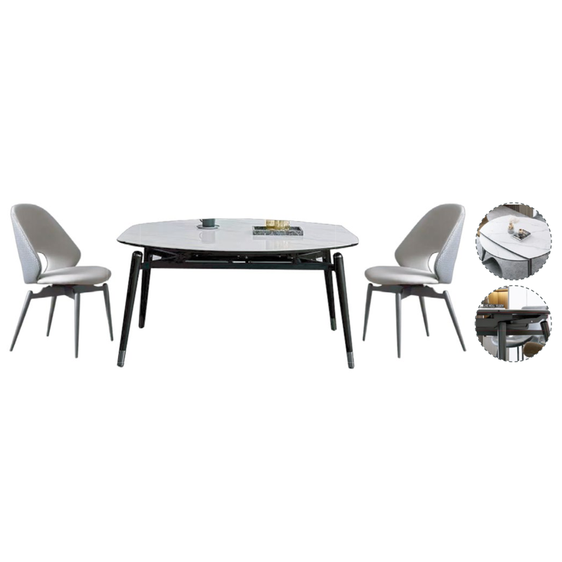 Light Gray Beige Modern Home Furniture Suite Sofa Beds Dining Table (3)